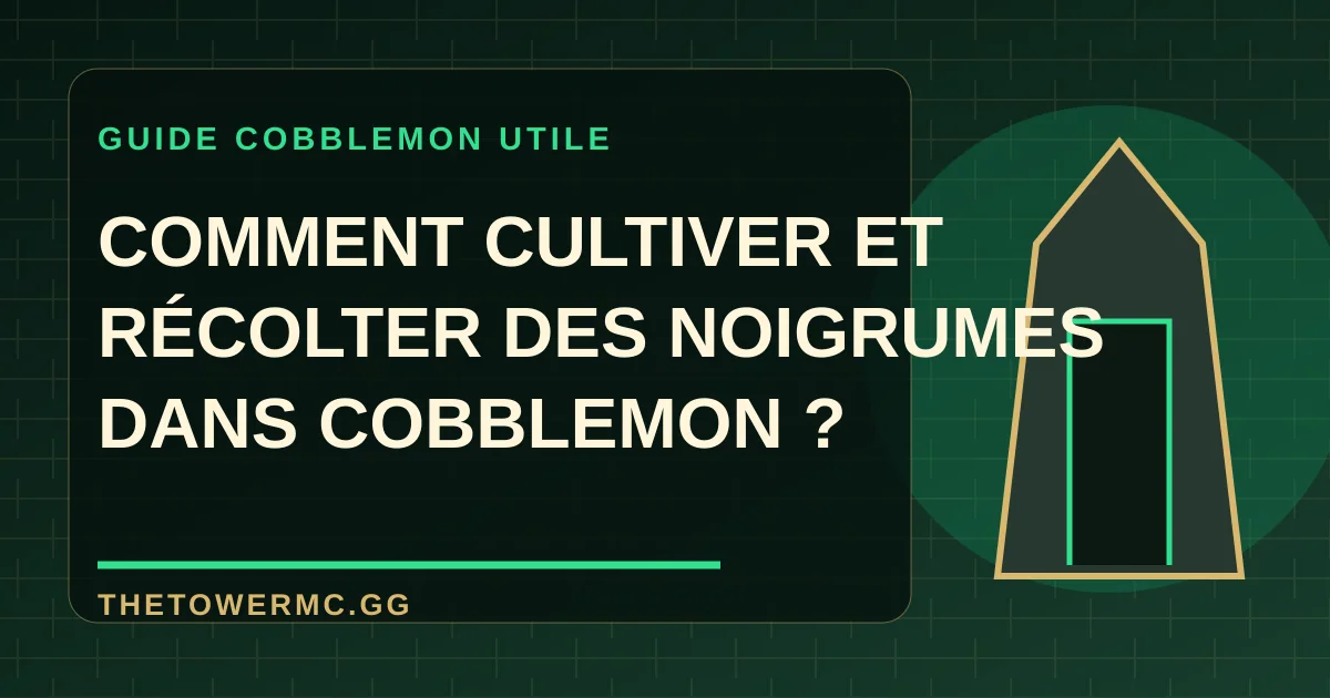 Ferme Minecraft de Noigrumes rouges, bleus et jaunes prêts à être récoltés dans Cobblemon.